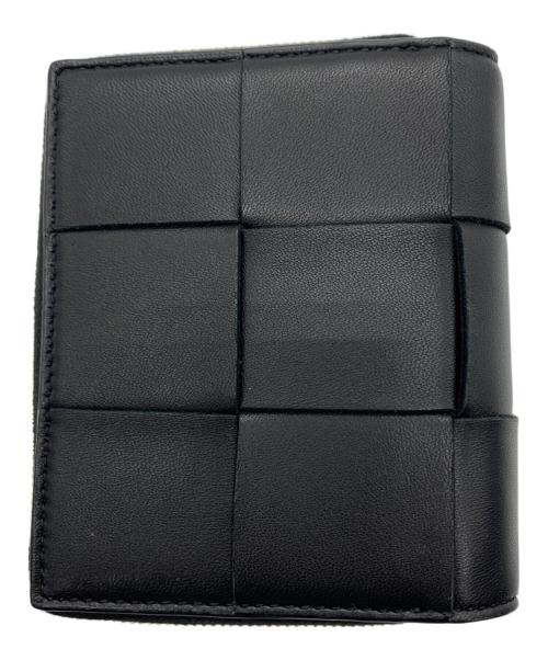 BOTTEGA VENETA（ボッテガベネタ）BOTTEGA VENETA (ボッテガベネタ) イントレチャート　カセットジップアラウンドウォレット ブラックの古着・服飾アイテム
