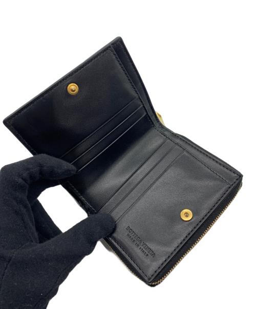 BOTTEGA VENETA（ボッテガベネタ）BOTTEGA VENETA (ボッテガベネタ) イントレチャート　カセットジップアラウンドウォレット ブラックの古着・服飾アイテム