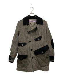 COMME des GARCONS JUNYA WATANABE MAN（コム デ ギャルソン ジュンヤ ワタナベ マン）の古着「素材切替コート」｜グレー×ブラック