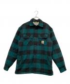 Carhartt WIPカーハート ワークインプログレス）の古着「メルトンシャツジャケット」｜ブラック×グリーン