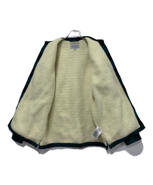 Carhartt WIP（カーハート ワークインプログレス）Carhartt WIP (カーハート ワークインプログレス) メルトンシャツジャケット ブラック×グリーン サイズ:Sの古着・服飾アイテム