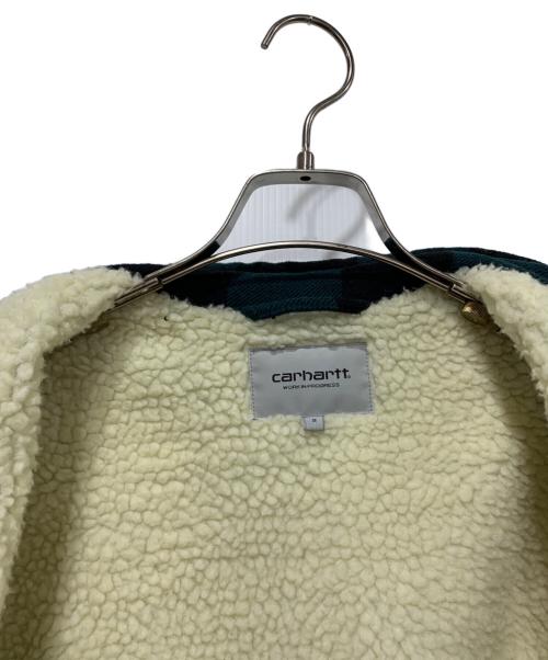 Carhartt WIP（カーハート ワークインプログレス）Carhartt WIP (カーハート ワークインプログレス) メルトンシャツジャケット ブラック×グリーン サイズ:Sの古着・服飾アイテム