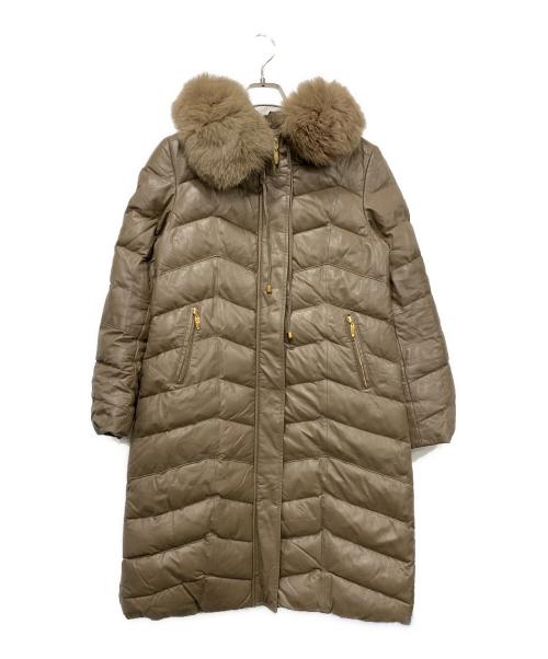 DAMA collection（ダーマコレクション）DAMA collection (ダーマコレクション) レザーダウンコート ベージュ サイズ:7ARの古着・服飾アイテム