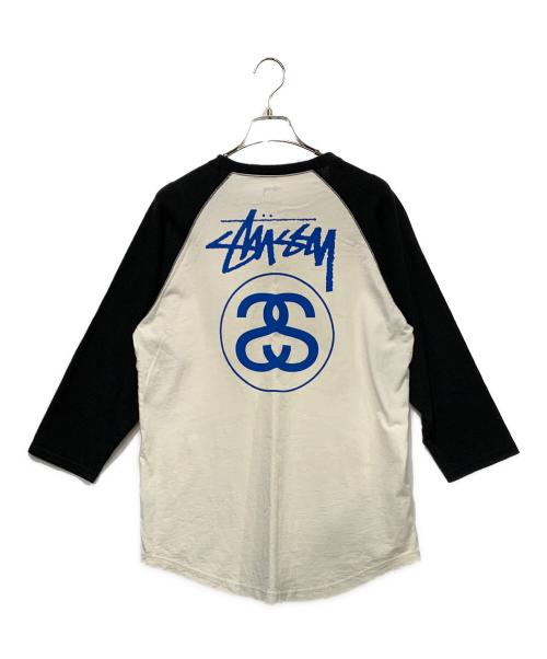 stussy（ステューシー）stussy (ステューシー) 7分袖Tシャツ ホワイト×ブラック サイズ:SIZE Lの古着・服飾アイテム
