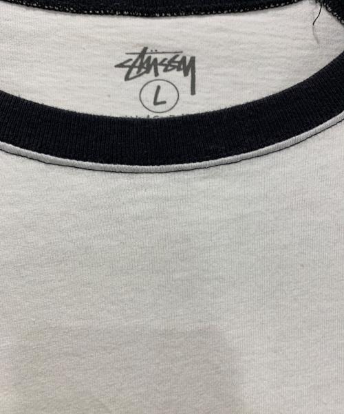 stussy（ステューシー）stussy (ステューシー) 7分袖Tシャツ ホワイト×ブラック サイズ:SIZE Lの古着・服飾アイテム