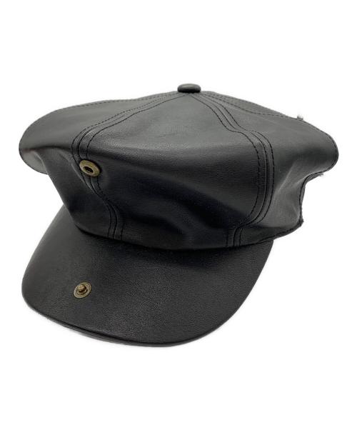 STETSON（ステットソン）STETSON (ステットソン) レザーキャスケット ブラック サイズ:56cmの古着・服飾アイテム