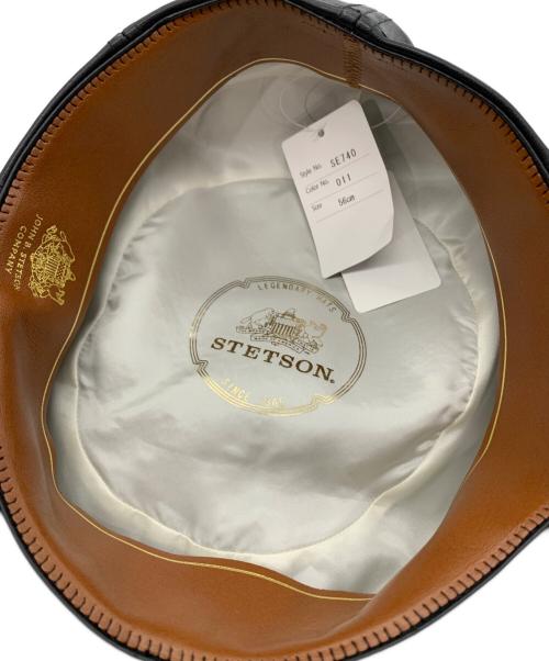 STETSON（ステットソン）STETSON (ステットソン) レザーキャスケット ブラック サイズ:56cmの古着・服飾アイテム