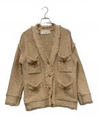 Whim Gazetteウィムガゼット）の古着「TWEEDYニットジャケット」｜ピンク