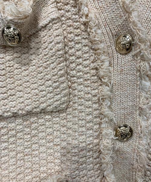 Whim Gazette（ウィムガゼット）Whim Gazette (ウィムガゼット) TWEEDYニットジャケット ピンク サイズ:FREEの古着・服飾アイテム