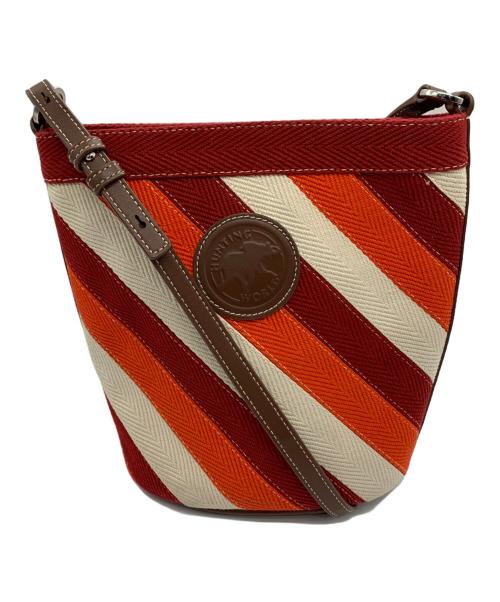 HUNTING WORLD（ハンティングワールド）HUNTING WORLD (ハンティングワールド) ショルダーバッグ ホワイト・レッド・オレンジの古着・服飾アイテム