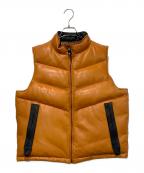 SINA COVAシナコバ）の古着「ラムレザーダウンベスト」｜オレンジ