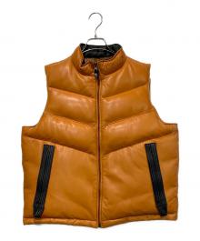 SINA COVA（シナコバ）の古着「ラムレザーダウンベスト」｜オレンジ