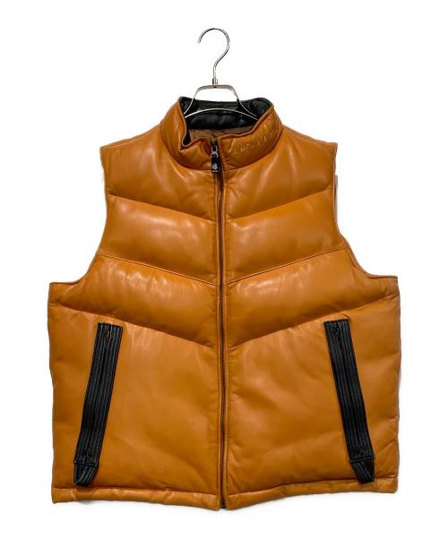 SINA COVA（シナコバ）SINA COVA (シナコバ) ラムレザーダウンベスト オレンジ サイズ:Lサイズの古着・服飾アイテム