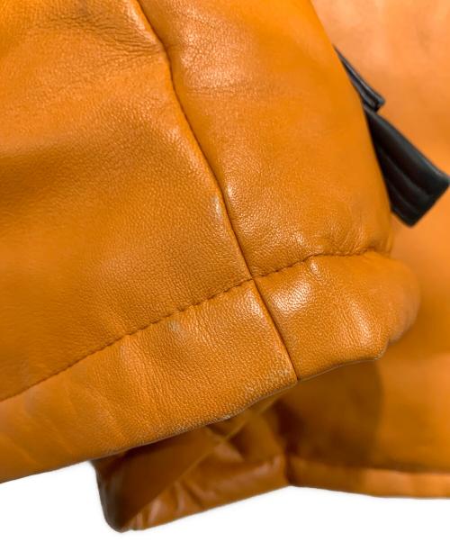 SINA COVA（シナコバ）SINA COVA (シナコバ) ラムレザーダウンベスト オレンジ サイズ:Lサイズの古着・服飾アイテム