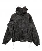 BEAMSビームス）の古着「プリントジップアップフーディ」｜グレー×ブラック