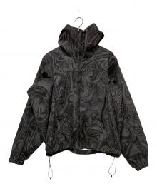 BEAMS（ビームス）の古着「プリントジップアップフーディ」｜グレー×ブラック