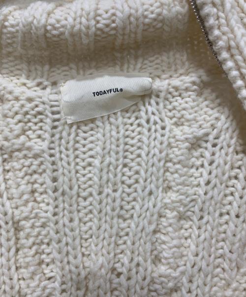 TODAYFUL（トゥデイフル）TODAYFUL (トゥデイフル) Volume Handknit Cardigan アイボリー サイズ:FREEの古着・服飾アイテム