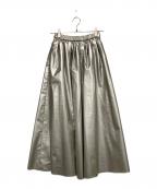 THIRD MAGAZINEサードマガジン）の古着「シャイニーボリュームスカート」｜シルバー