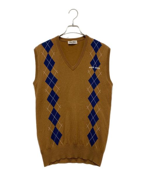 MIU MIU（ミュウミュウ）MIU MIU (ミュウミュウ) カシミヤベスト ブラウン サイズ:SIZE 38の古着・服飾アイテム