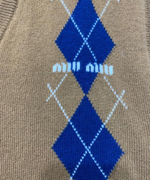 MIU MIU（ミュウミュウ）MIU MIU (ミュウミュウ) カシミヤベスト ブラウン サイズ:SIZE 38の古着・服飾アイテム