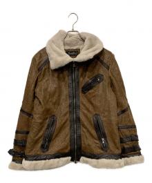 TORNADO MART（トルネードマート）の古着「クラッキングボンバームートンジャケット」｜ブラウン
