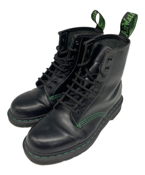 Dr.Martens（ドクターマーチン）Dr.Martens (ドクターマーチン) 8ホールブーツ ブラック×グリーン サイズ:UK6の古着・服飾アイテム