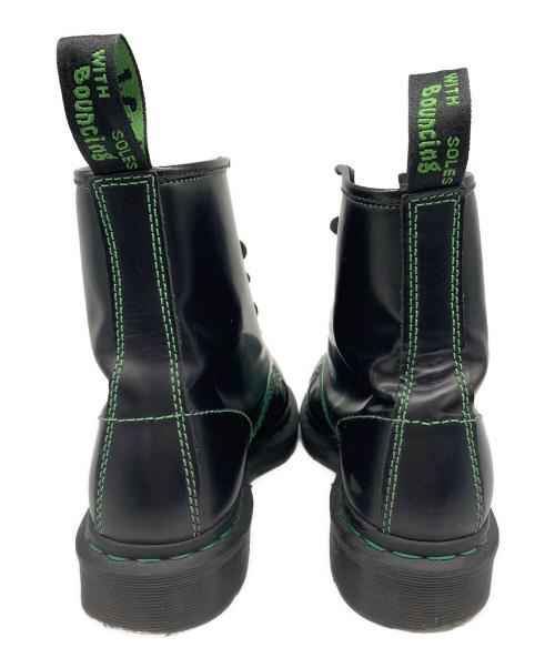 Dr.Martens（ドクターマーチン）Dr.Martens (ドクターマーチン) 8ホールブーツ ブラック×グリーン サイズ:UK6の古着・服飾アイテム