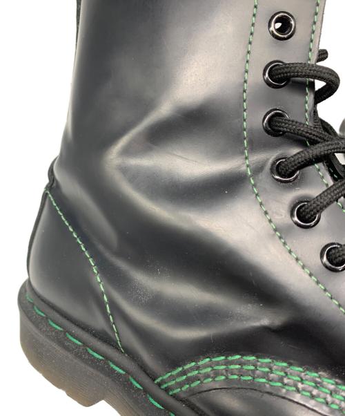 Dr.Martens（ドクターマーチン）Dr.Martens (ドクターマーチン) 8ホールブーツ ブラック×グリーン サイズ:UK6の古着・服飾アイテム