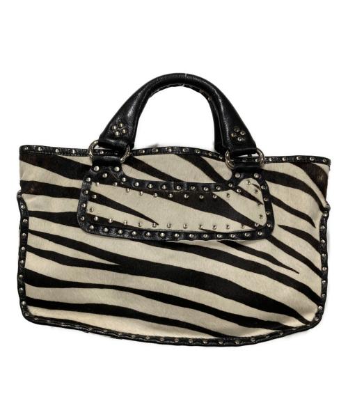 CELINE（セリーヌ）CELINE (セリーヌ) ハンドバッグ ホワイト×ブラックの古着・服飾アイテム