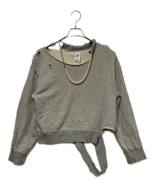 MIHARA YASUHIRO（ミハラヤスヒロ）MIHARA YASUHIRO (ミハラヤスヒロ) クルーネックスウェット グレー サイズ:SIZE 36の古着・服飾アイテム