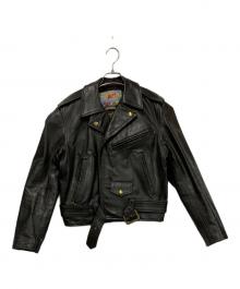 Aero LEATHER（エアロレザー）の古着「ホースハイドダブルライダース」｜ブラック