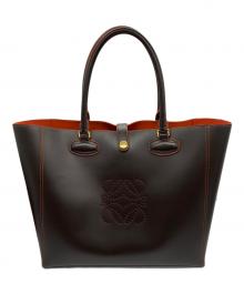 LOEWE（ロエベ）の古着「レオ アナグラム　ハンドバッグ」｜ブラウン×オレンジ