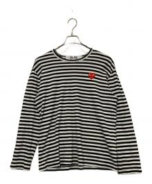 PLAY COMME des GARCONS（プレイコムデギャルソン）の古着「長袖カットソー」｜ホワイト×ブラック