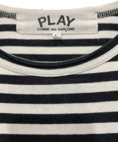 PLAY COMME des GARCONS（プレイコムデギャルソン）PLAY COMME des GARCONS (プレイコムデギャルソン) 長袖カットソー ホワイト×ブラック サイズ:Lサイズの古着・服飾アイテム