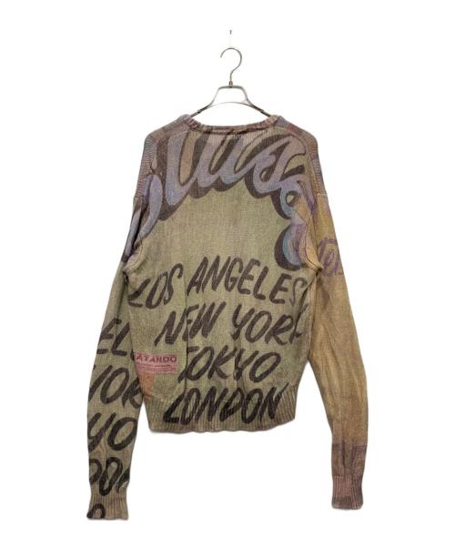 stussy（ステューシー）stussy (ステューシー) ALFONSO SWETER Alfonso Sweater 'Multicolor オリーブ×パープル サイズ:Lサイズの古着・服飾アイテム