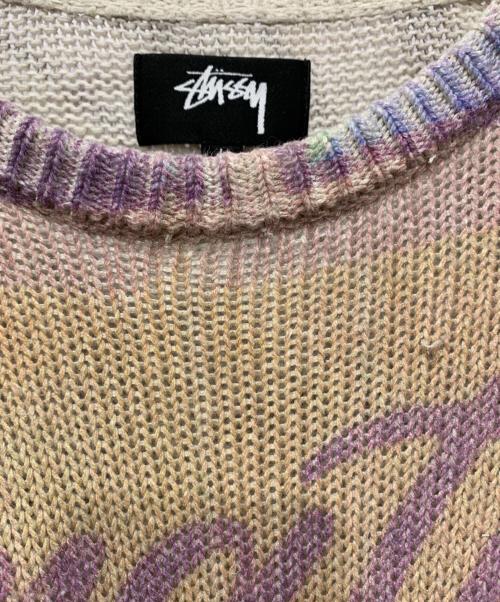stussy（ステューシー）stussy (ステューシー) ALFONSO SWETER Alfonso Sweater 'Multicolor オリーブ×パープル サイズ:Lサイズの古着・服飾アイテム