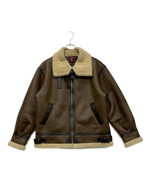 ALPHA（アルファ）ALPHA (アルファ) フェイクムートンジャケット ブラウン サイズ:Mサイズの古着・服飾アイテム