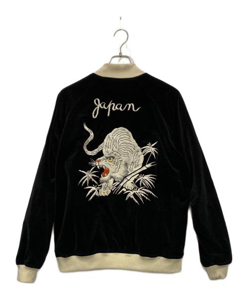 AVIREX（アヴィレックス）AVIREX (アヴィレックス) ベルベットスカジャン ブラック×バーガンディー サイズ:XLサイズの古着・服飾アイテム