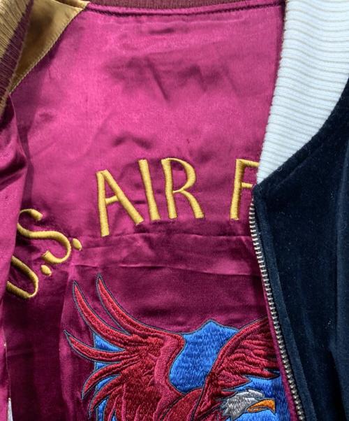 AVIREX（アヴィレックス）AVIREX (アヴィレックス) ベルベットスカジャン ブラック×バーガンディー サイズ:XLサイズの古着・服飾アイテム