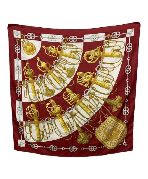 HERMES（エルメス）HERMES (エルメス) シルクスカーフ ワインレッドの古着・服飾アイテム