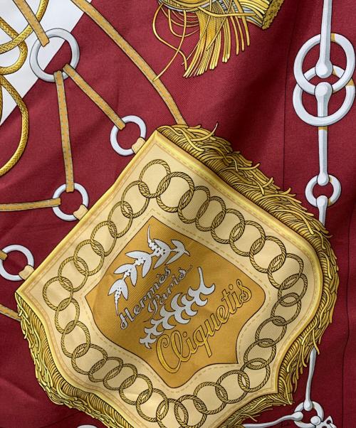 HERMES（エルメス）HERMES (エルメス) シルクスカーフ ワインレッドの古着・服飾アイテム