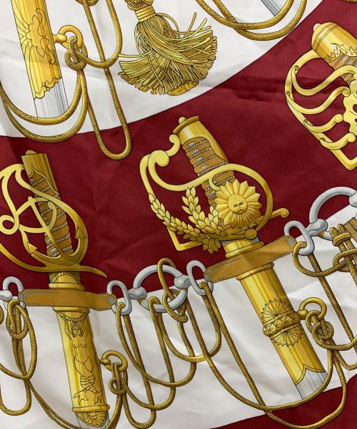 HERMES（エルメス）HERMES (エルメス) シルクスカーフ ワインレッドの古着・服飾アイテム