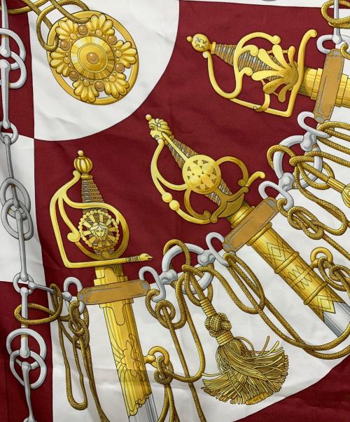 HERMES（エルメス）HERMES (エルメス) シルクスカーフ ワインレッドの古着・服飾アイテム