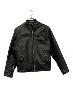 Schott 黒レザーシングルライダースジャケット　ボアライナー付き　38 Schott N.Y.C（ショット） 革ジャン ライダース Schott/ショット