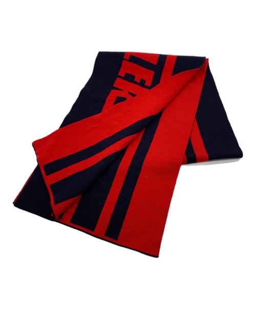 MONCLER（モンクレール）MONCLER (モンクレール) マフラー レッド×ネイビーの古着・服飾アイテム