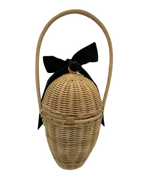 Jingle（ジングル）Jingle (ジングル) どんぐりラタンバッグ ベージュ×ブラックの古着・服飾アイテム