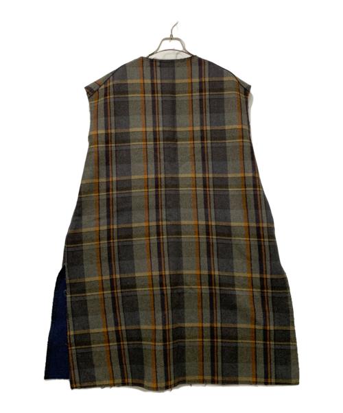 YORI（ヨリ）YORI (ヨリ) チェックジレ マルチカラー サイズ:Freeの古着・服飾アイテム