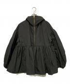 YOIHIヨイヒ）の古着「フリルギャザーマウンテンパーカー」｜ブラック
