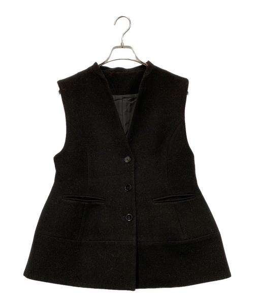 machatt（マチャット）machatt (マチャット) ウールライクフォルムベスト ブラック サイズ:FREEの古着・服飾アイテム