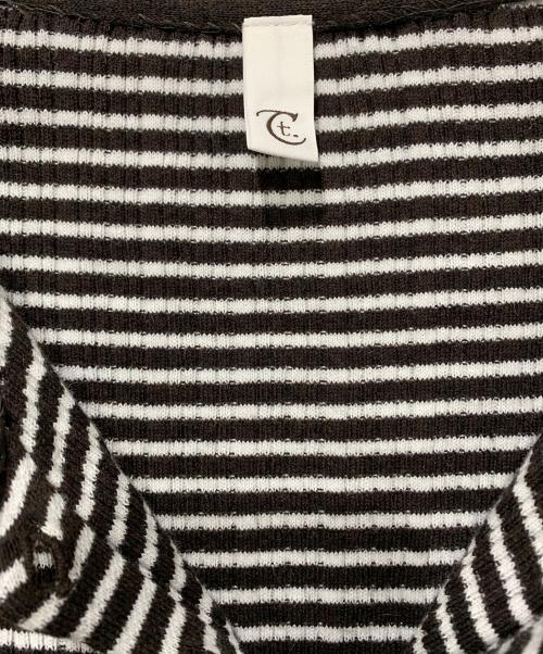 tyn.TGOR（トゴール）tyn.TGOR (トゴール) フリルカーディガン ホワイト×ブラック サイズ:FREEの古着・服飾アイテム